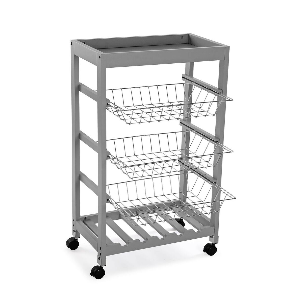 Grönsaksvagn Versa Grå 30 x 85 x 51 cm Metall Trä MDF - 3