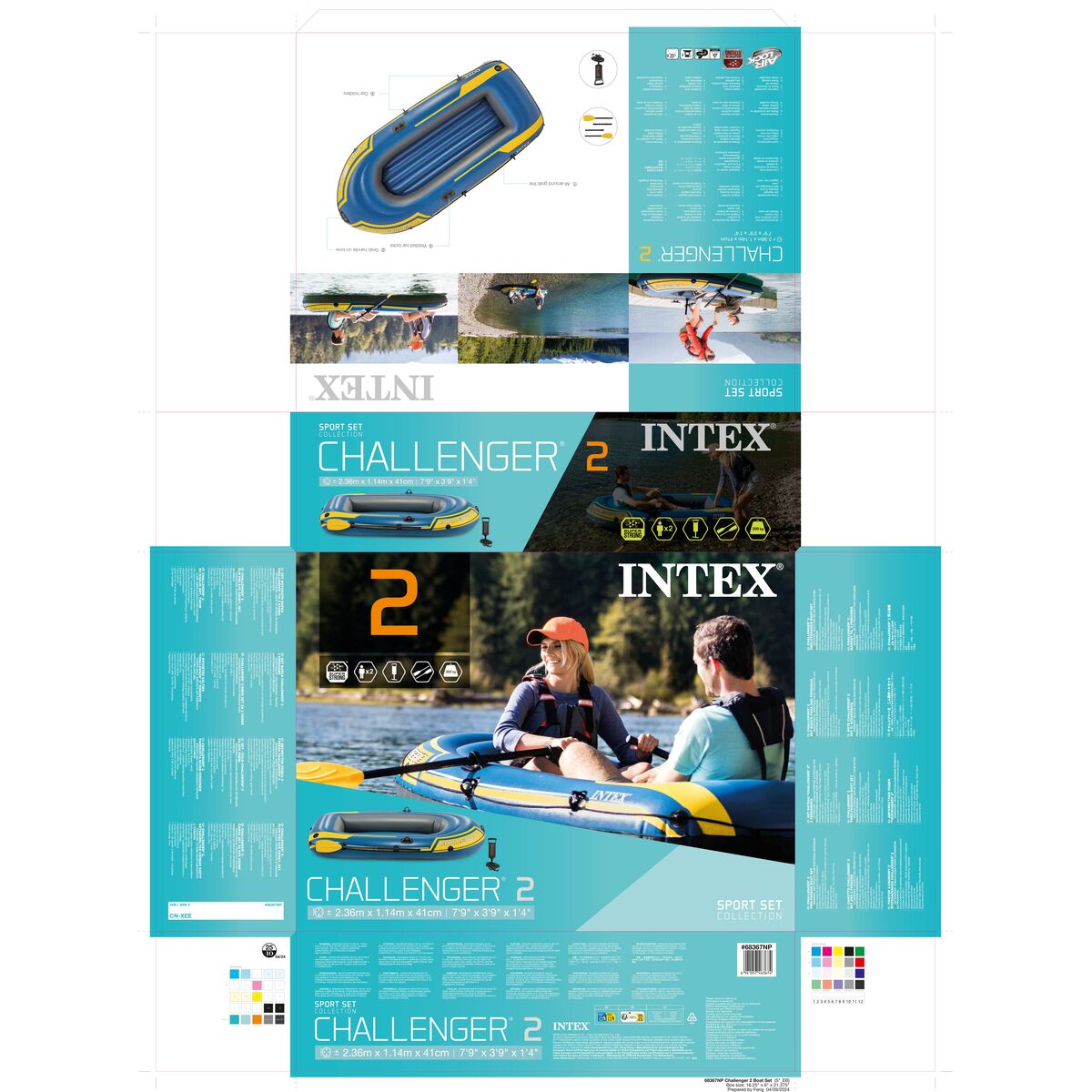 Uppblåsbar båt Intex Challenger 2 2 antal 236 x 41 x 114 cm - 7