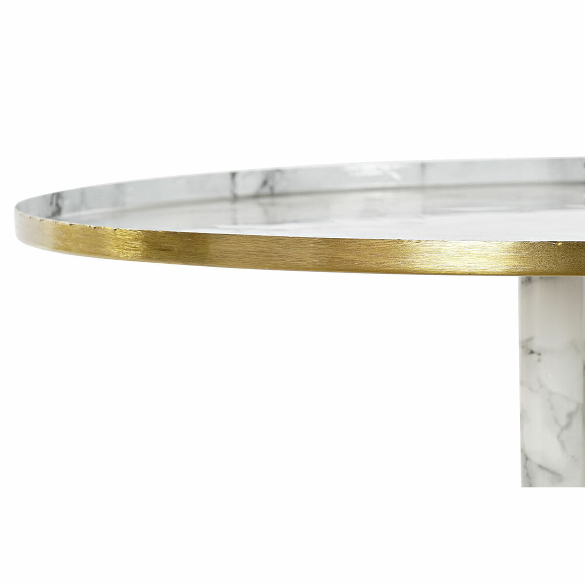 Sidobord DKD Home Decor SIMIL MARMOL Metall Aluminium (Renoverade B) - 4