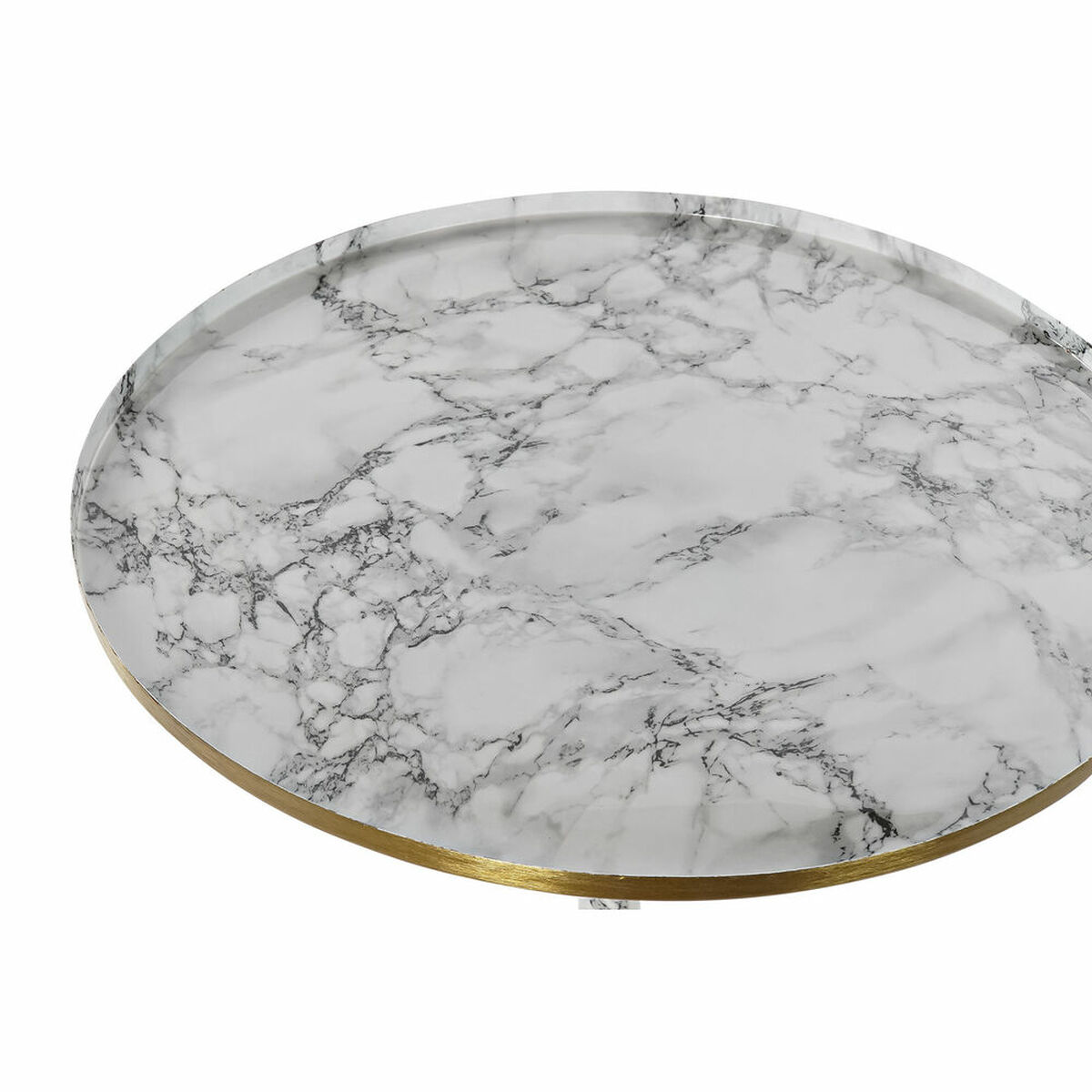 Sidobord DKD Home Decor SIMIL MARMOL Metall Aluminium (Renoverade B) - 2