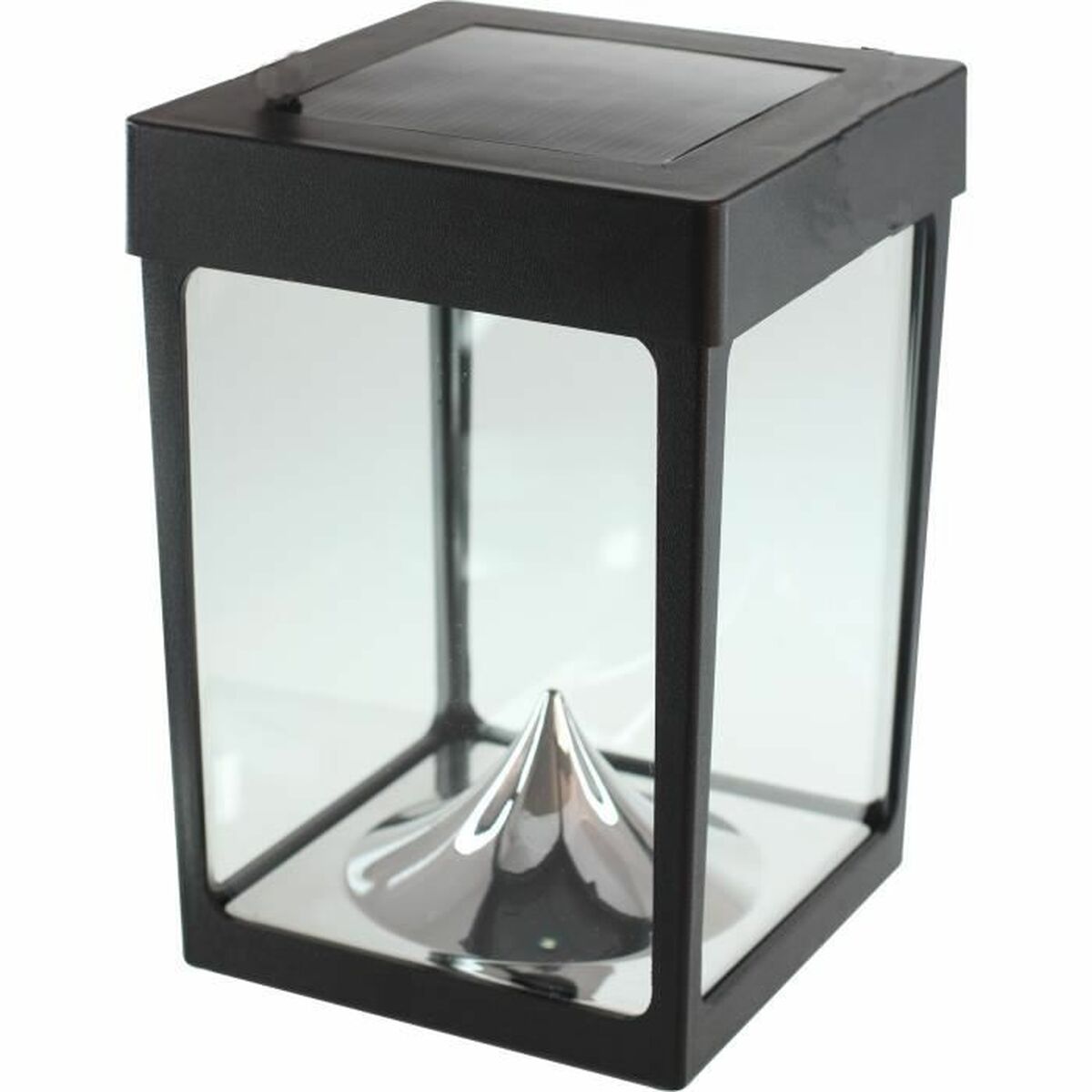 LED-lykta Svart Glas ABS 12 x 12 x 18 cm