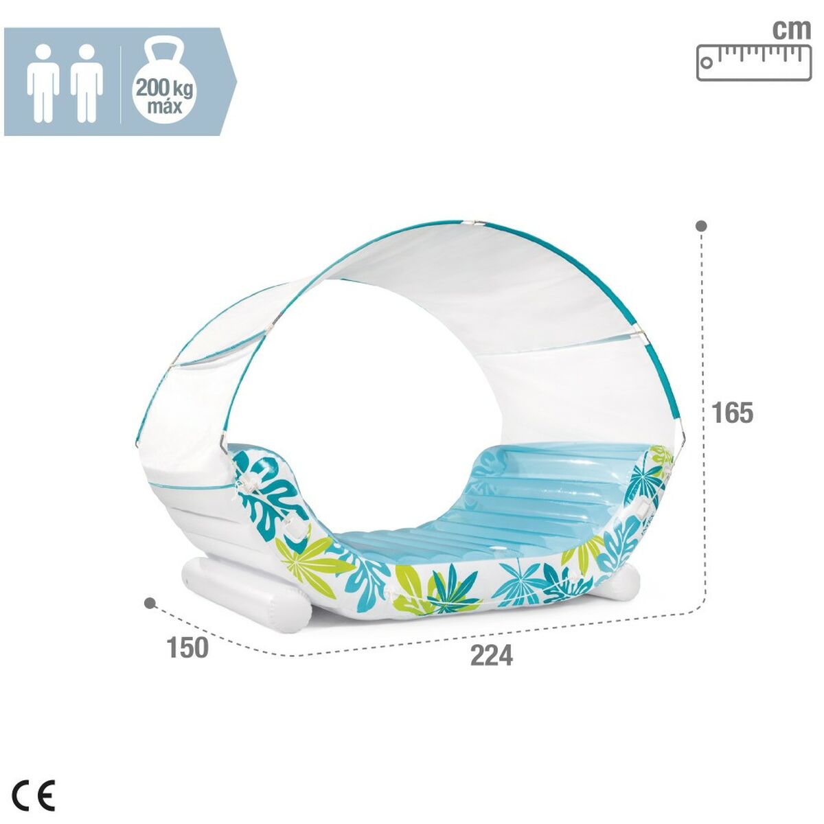 Luftmadrass Intex 224 x 165 x 150 cm (2 antal) - 5