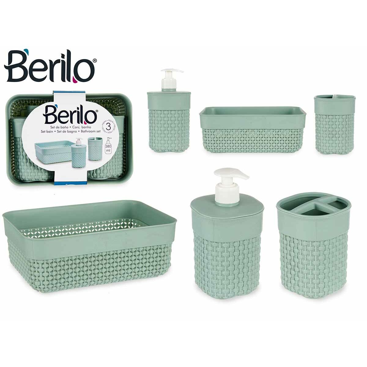 Badkit Berilo Grön Plast 16,5 x 9 x 22,8 cm (12 antal) - 3