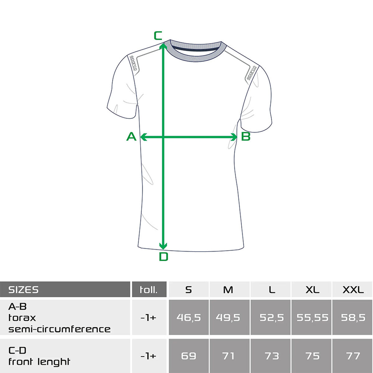 T-shirt med kortärm Sparco Tech Stretch Trenton Svart - 3