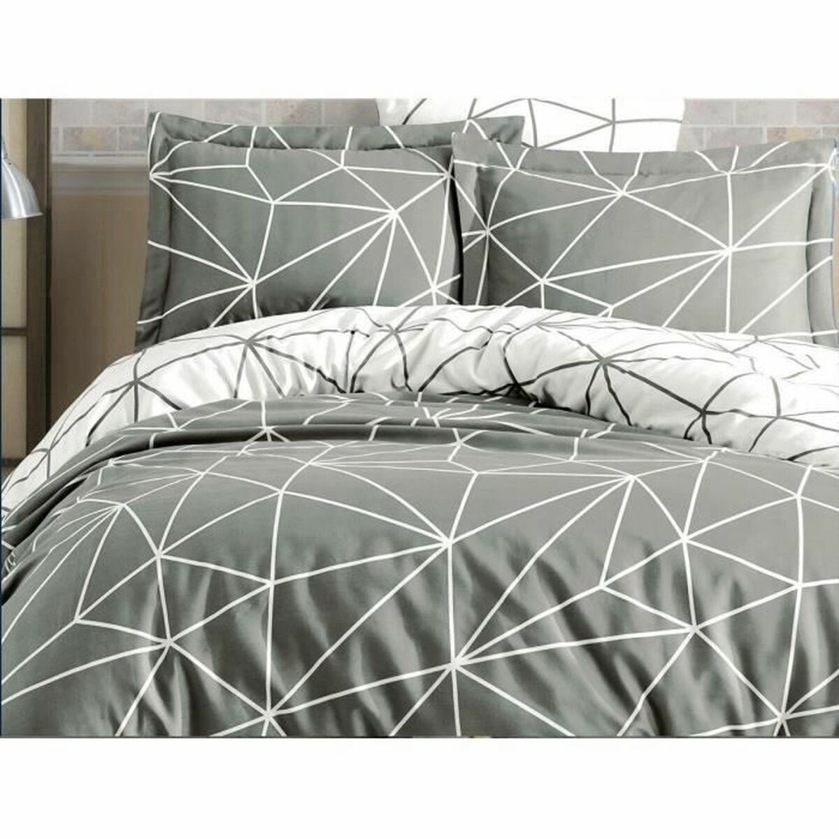 Täckslagsset Grå Säng 200 3 Delar - 2