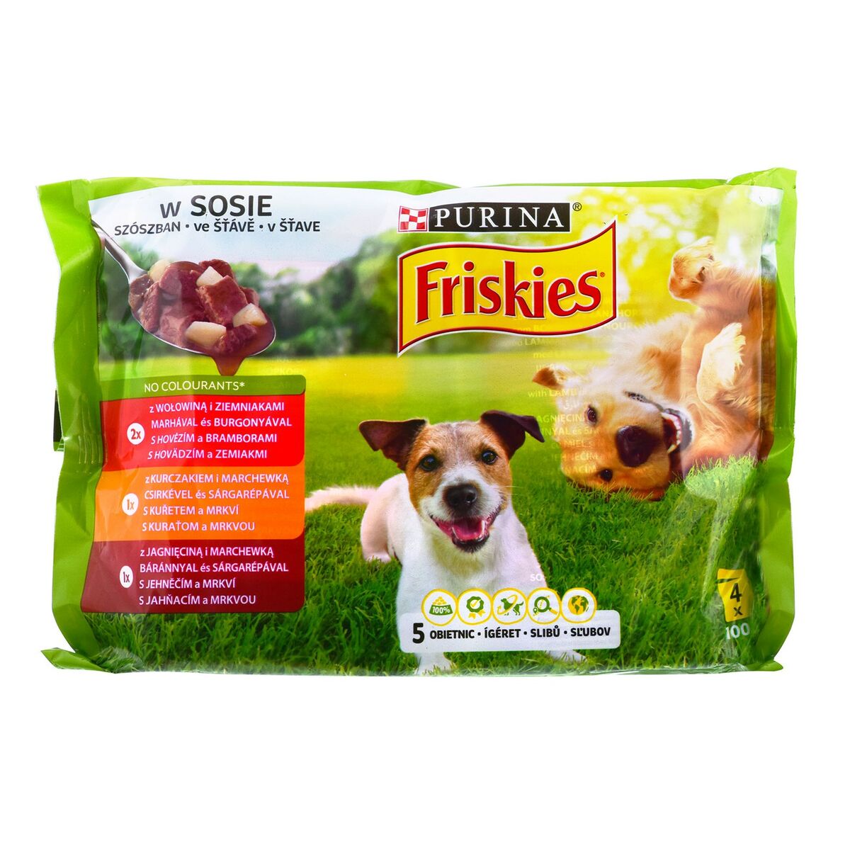 Våt mat Purina Friskies Kyckling Kalvkött Lamm Potatis Morot 4 x 100 g - 2