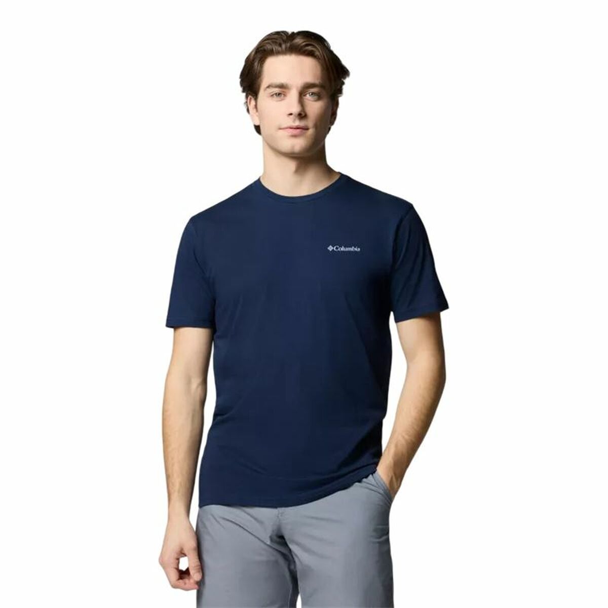 T-shirt med kortärm Herr Columbia North Cascades™ Sleeve Mörkblå