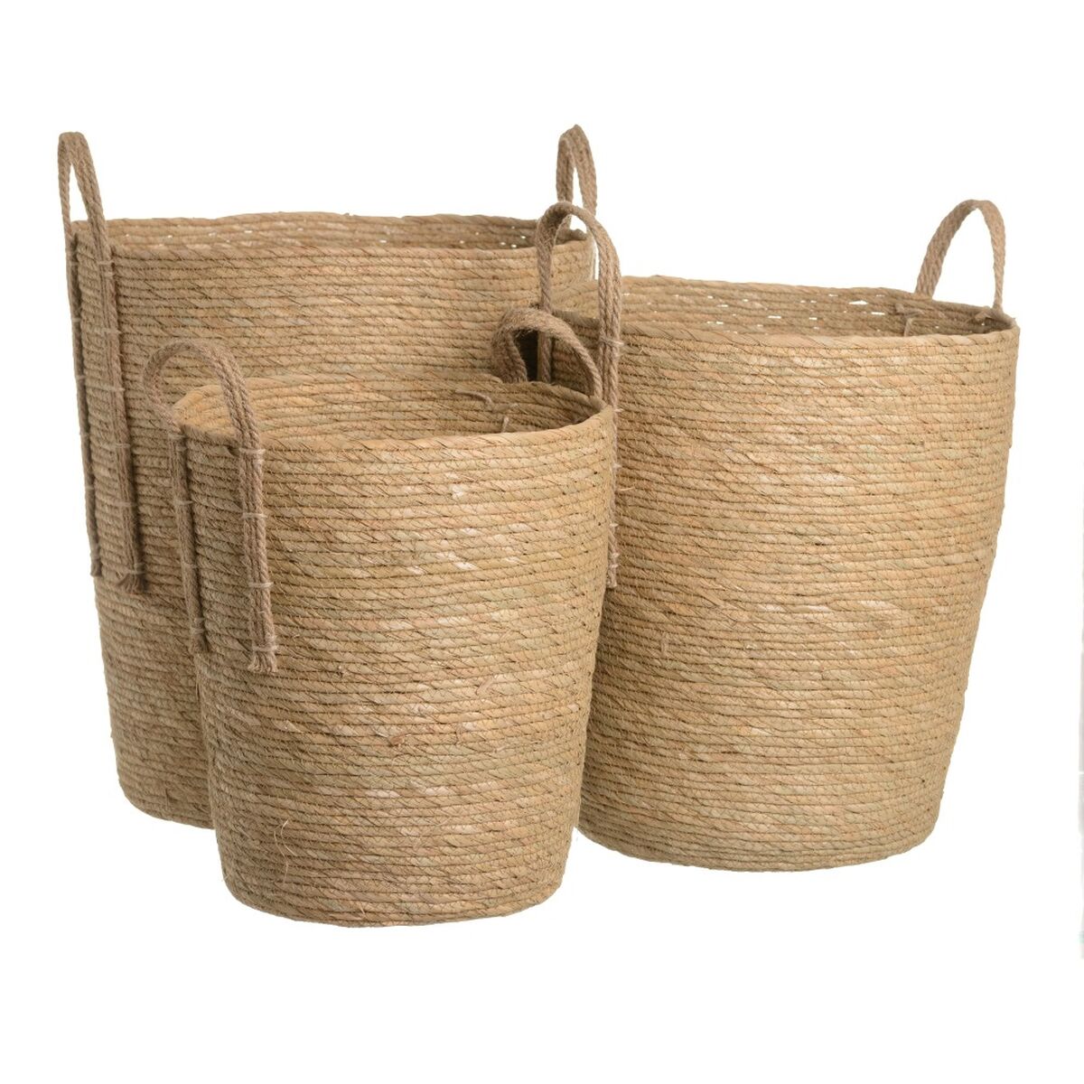 Korgset Naturell Rusar 42 x 42 x 48 cm (3 Delar)