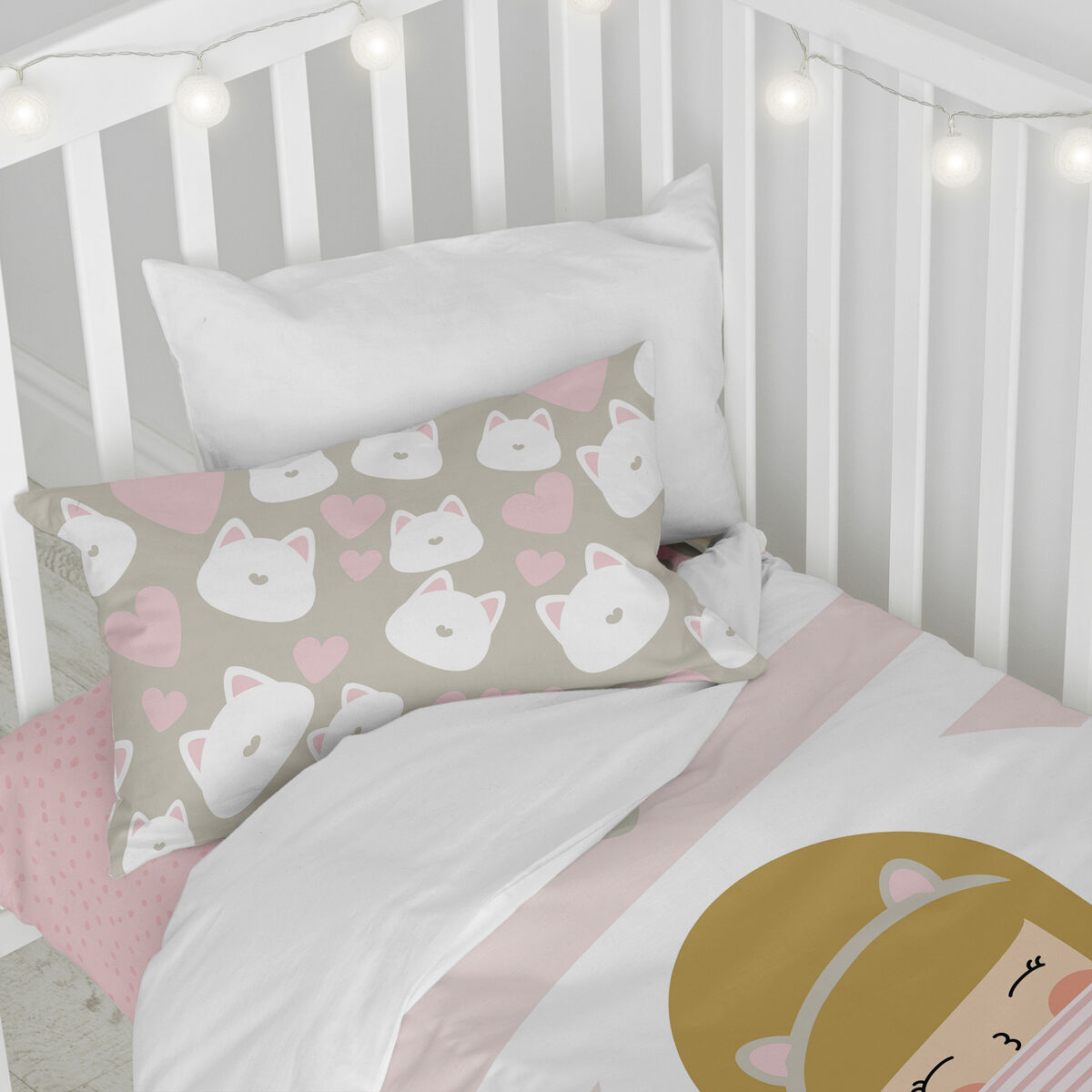 Täckslagsset HappyFriday Happynois Kitty Multicolour Babysäng 2 Delar - 11