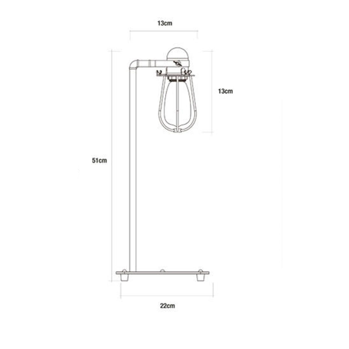 Bordslampa EDM 32107 Svart Metall 60 W 220-240 V 22 x 51 cm 22 x 51 x 13 cm - 4