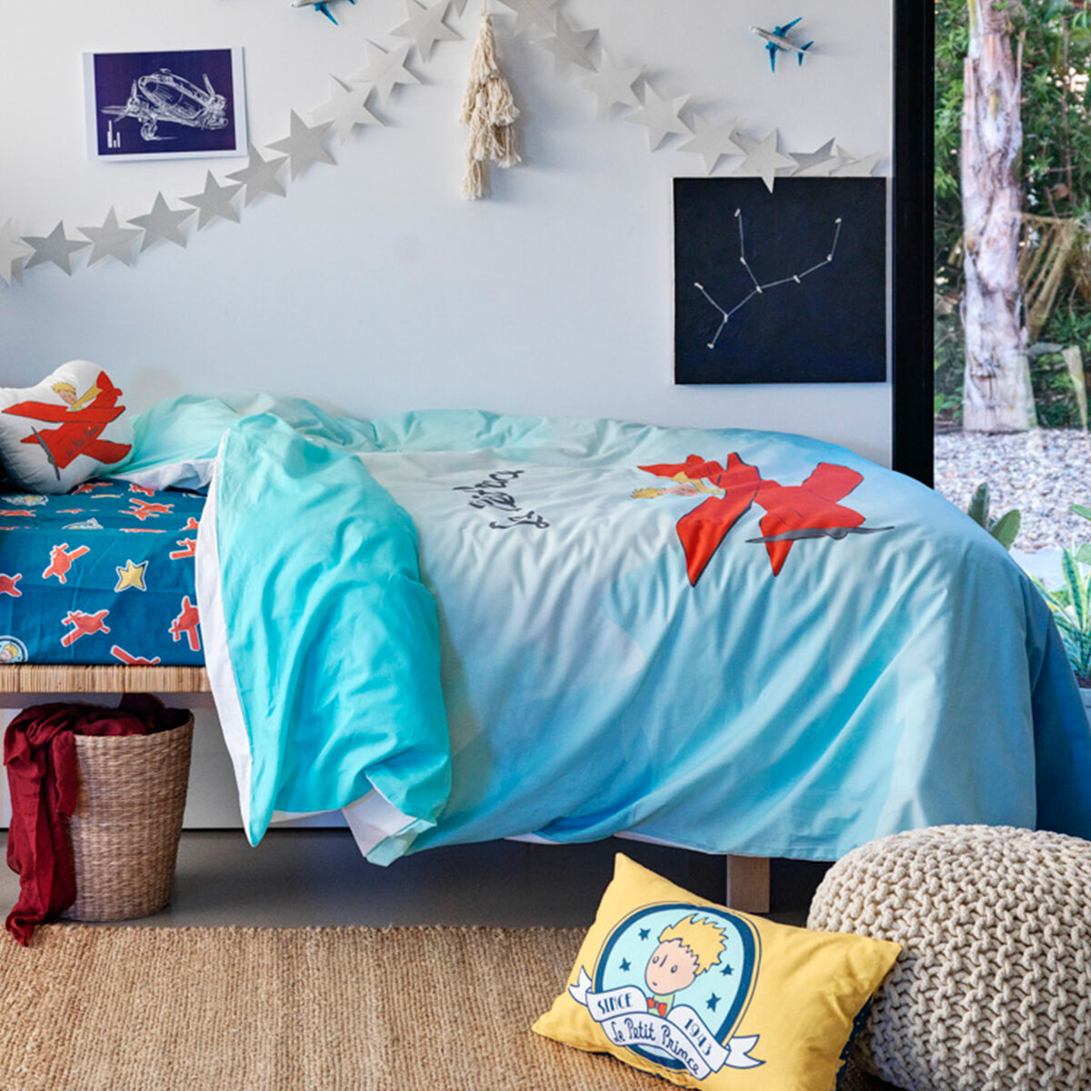 Täckslagsset HappyFriday Le Petit Prince Son Avion Multicolour Säng 80 2 Delar - 2