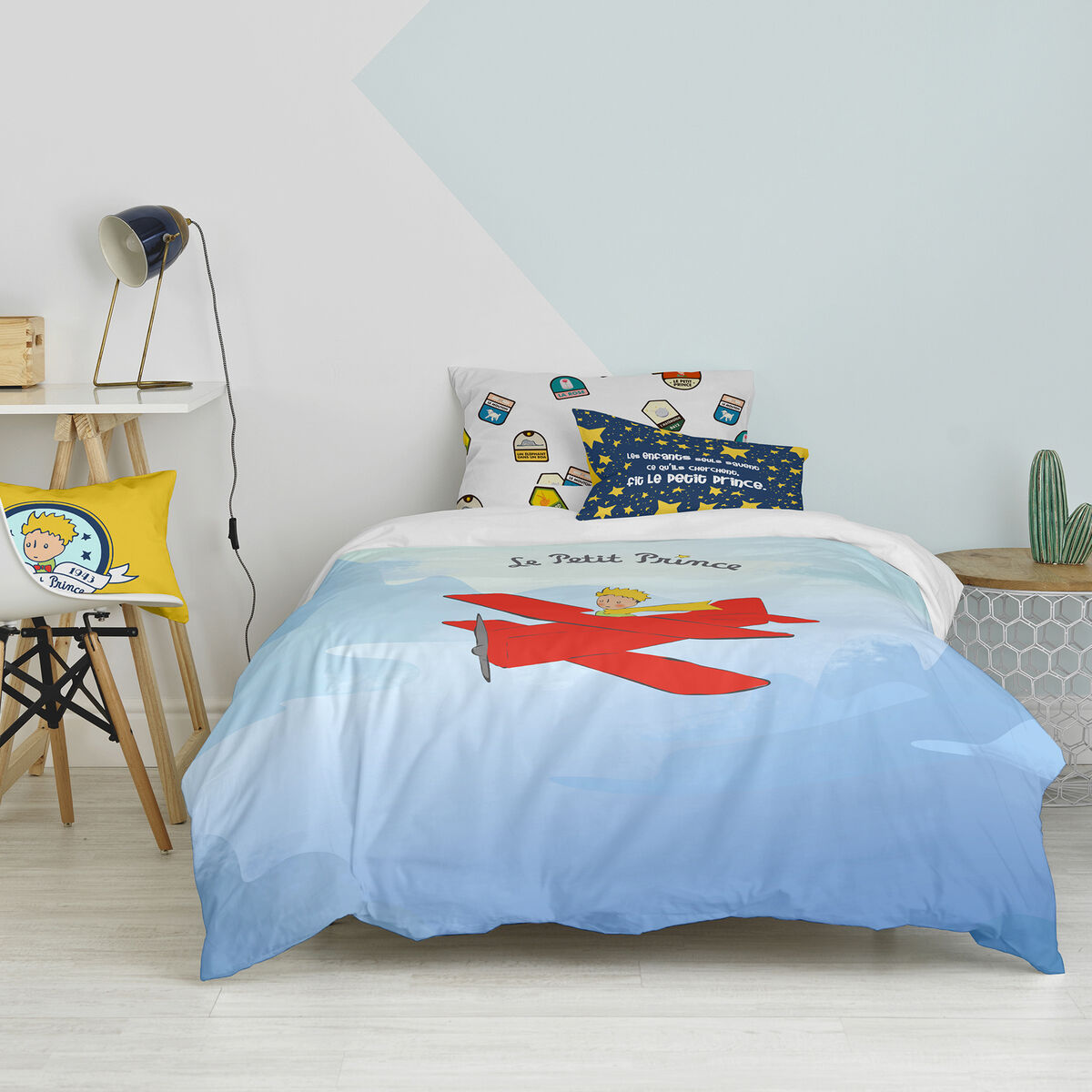 Täckslagsset HappyFriday Le Petit Prince Son Avion Multicolour Säng 80 2 Delar - 3