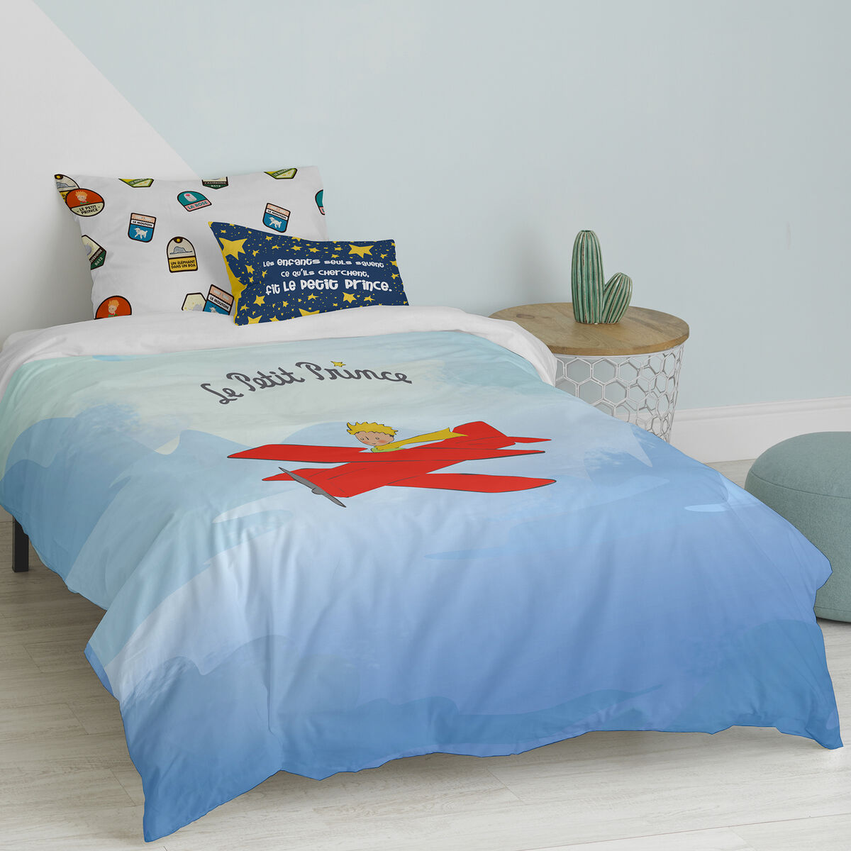 Täckslagsset HappyFriday Le Petit Prince Son Avion Multicolour Säng 80 2 Delar - 12