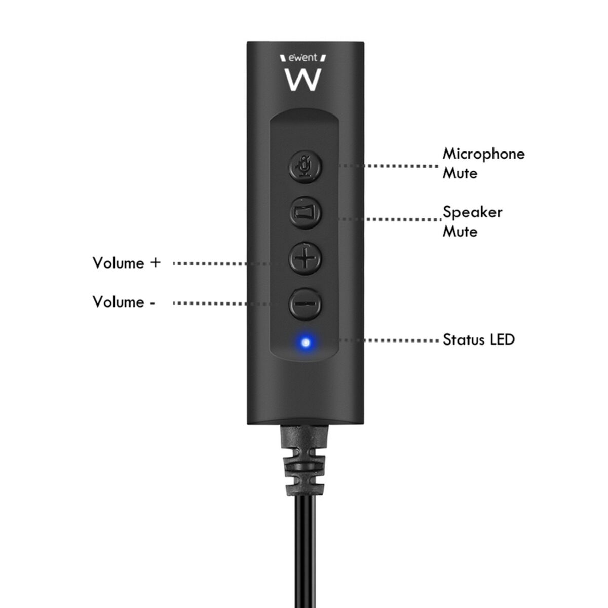 Audio Jack Adapter Ewent EW3569 Inbyggd mikrofon 50 cm - 3