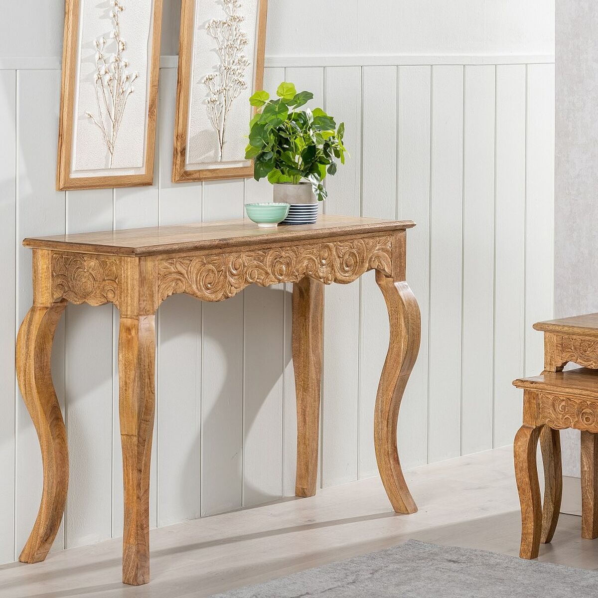 Mottagare 106 x 37 x 78 cm Naturell Mangoträ (3 antal) - 2