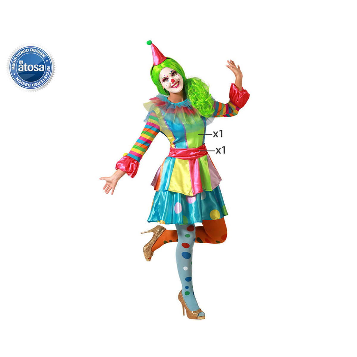 Maskeraddräkt vuxna Kvinnlig clown XS/S - 6