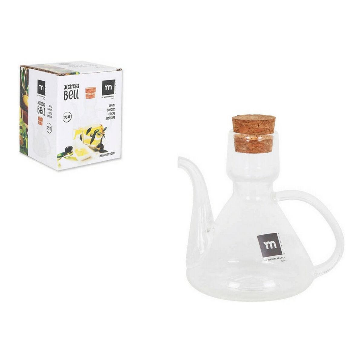 Oljeflaska La Mediterránea Bell Borosilikatglas Med lock Silikon (125 cc) - 3
