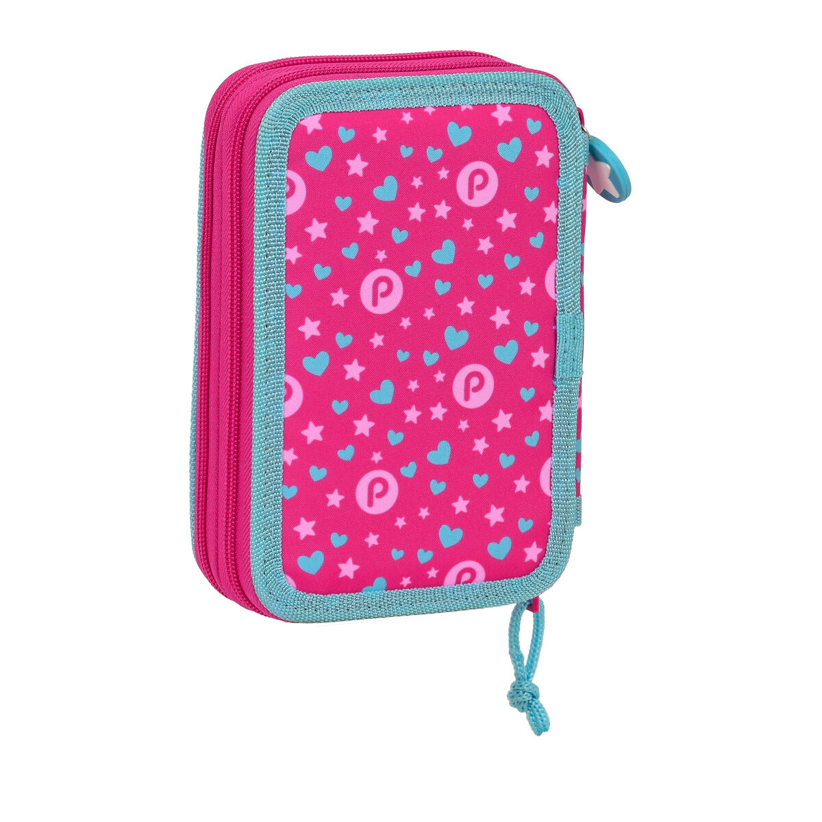 Dubbelt pennfodral Pinypon Blå Rosa 12.5 x 19.5 x 4 cm (28 Delar) - 8