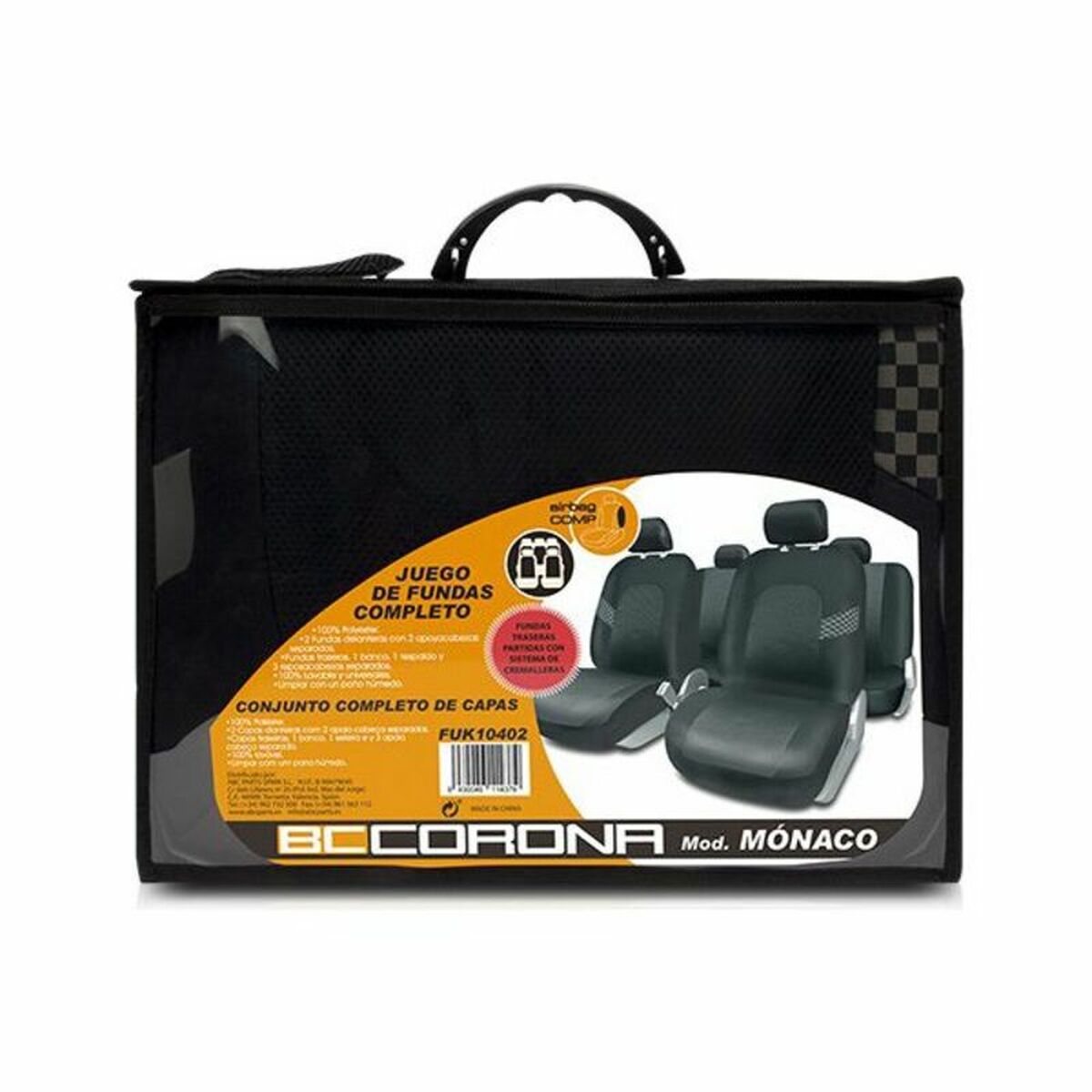 Uppsättning av sätesöverdrag BC Corona FUK10402 Svart (11 pcs) - 3