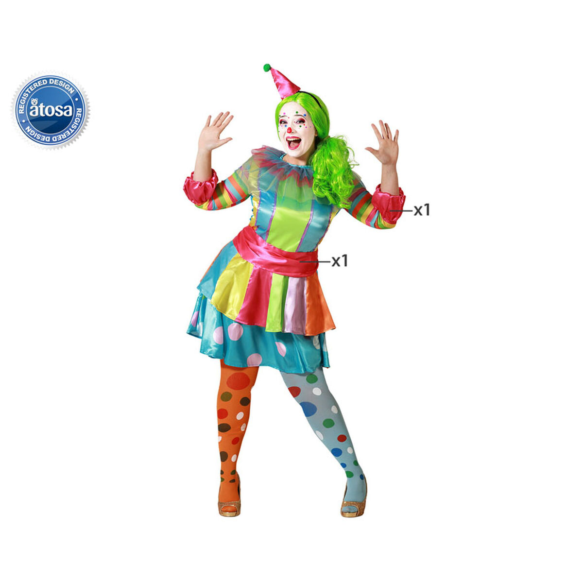 Maskeraddräkt vuxna Kvinnlig clown XL - 6