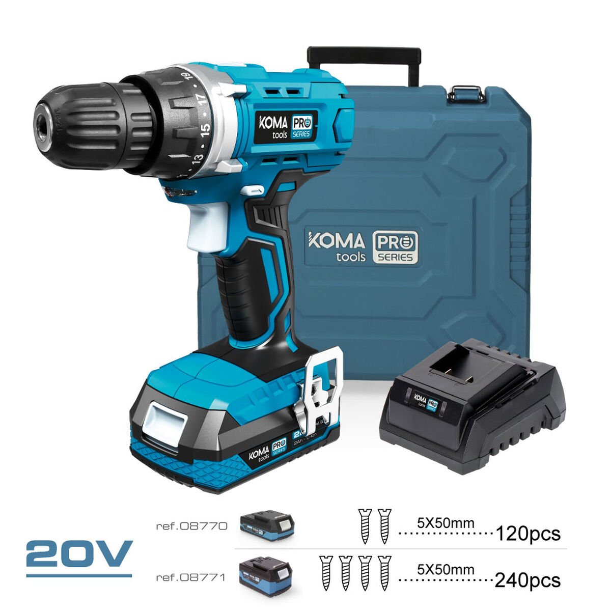 Borr- och tillbehörssats Koma Tools Pro Series Skruvmejsel 70 piezas - 7