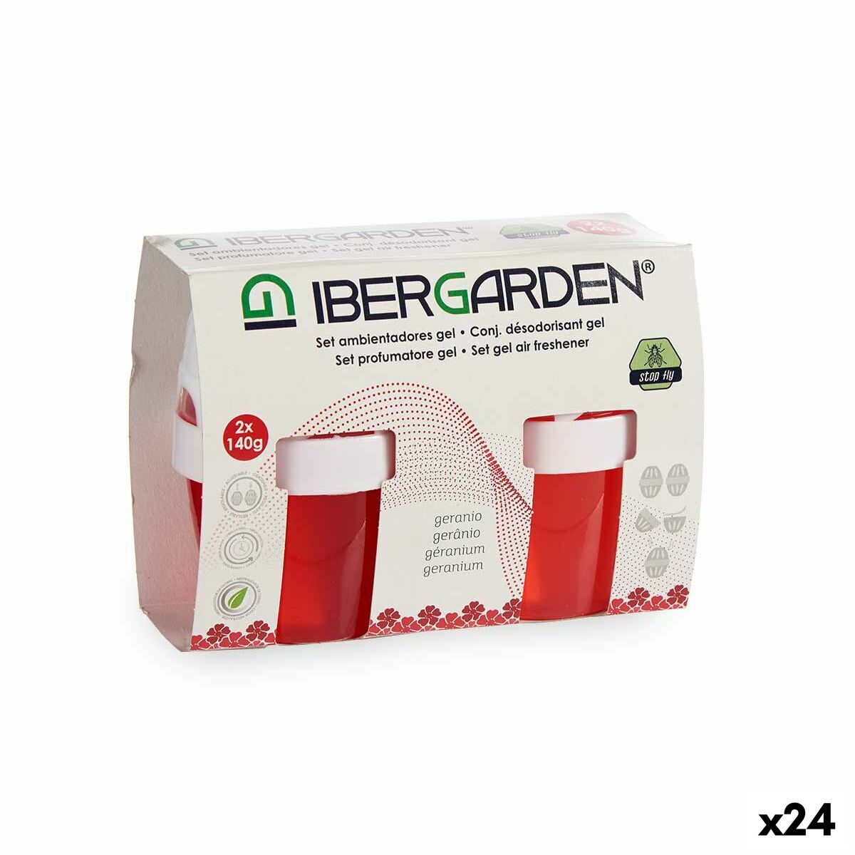 Set med luftfräschare Ibergarden Pelargon Gel (24 antal) - 3