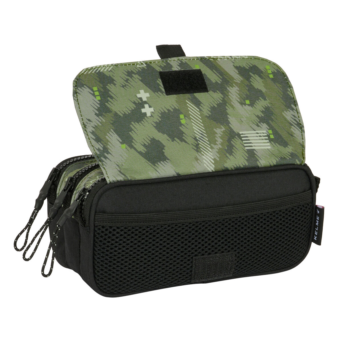 Tredubbel Carry-all Kelme Travel Svart Grön 21,5 x 10 x 8 cm - 2