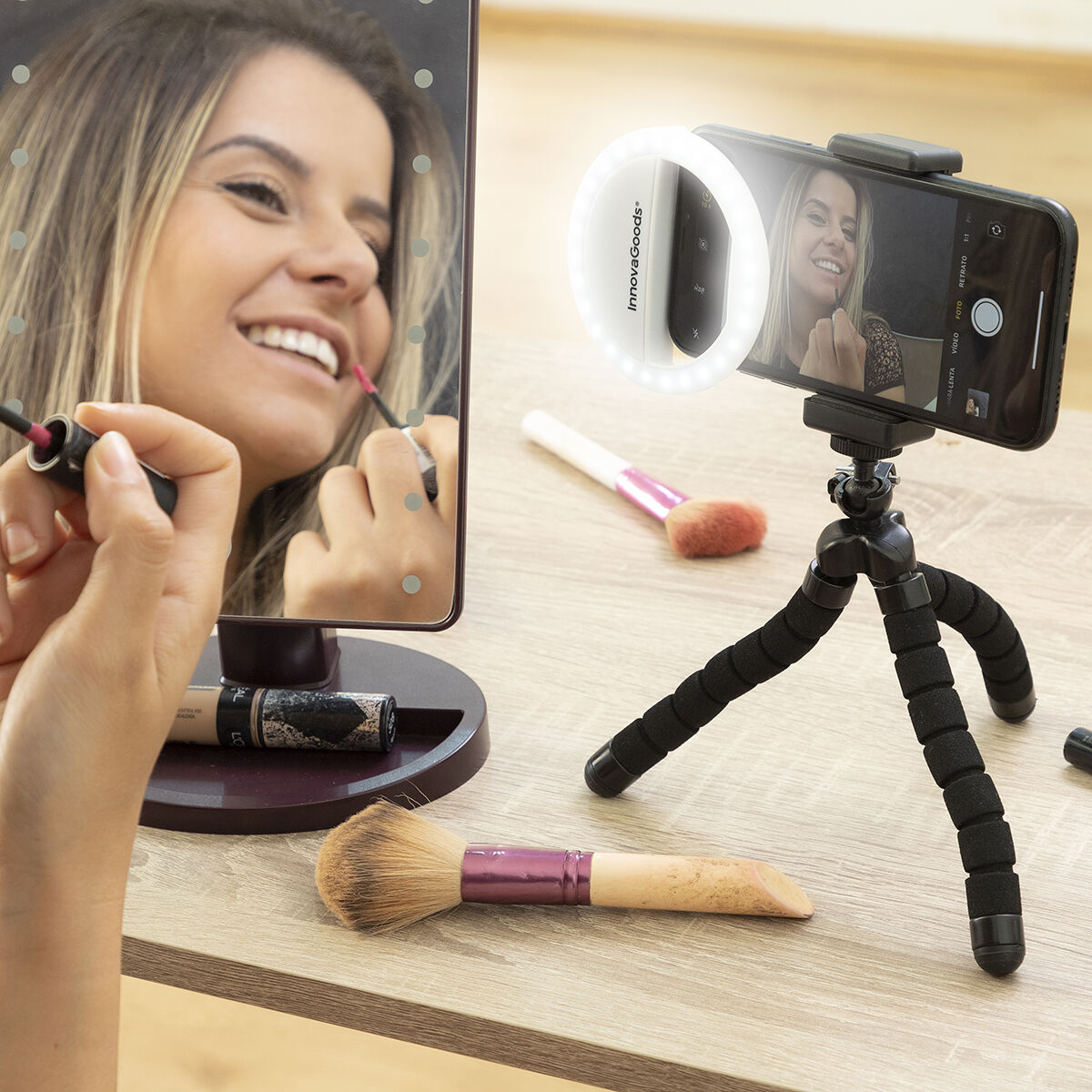Återuppladdningsbar ljusring för selfies Instahoop InnovaGoods - 26