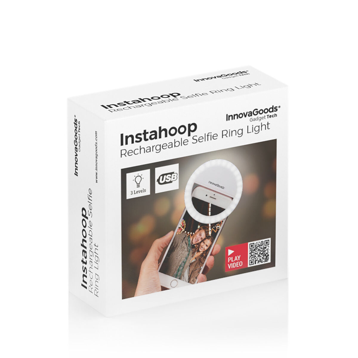 Återuppladdningsbar ljusring för selfies Instahoop InnovaGoods - 10