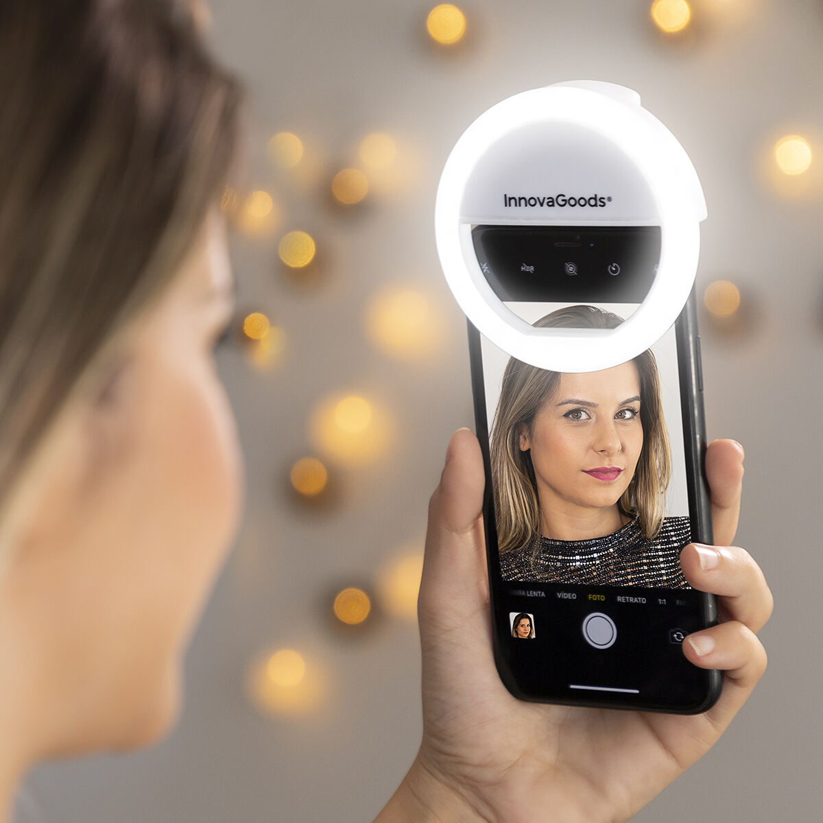Återuppladdningsbar ljusring för selfies Instahoop InnovaGoods - 13