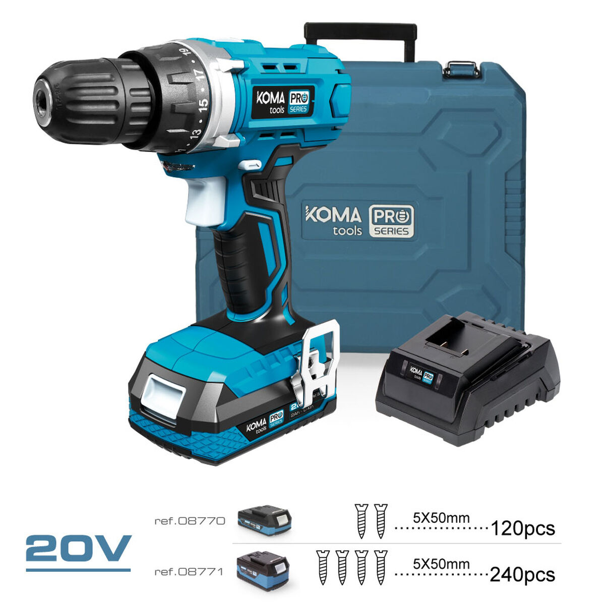 Borr- och tillbehörssats Koma Tools Pro Series Skruvmejsel 40 Delar - 7