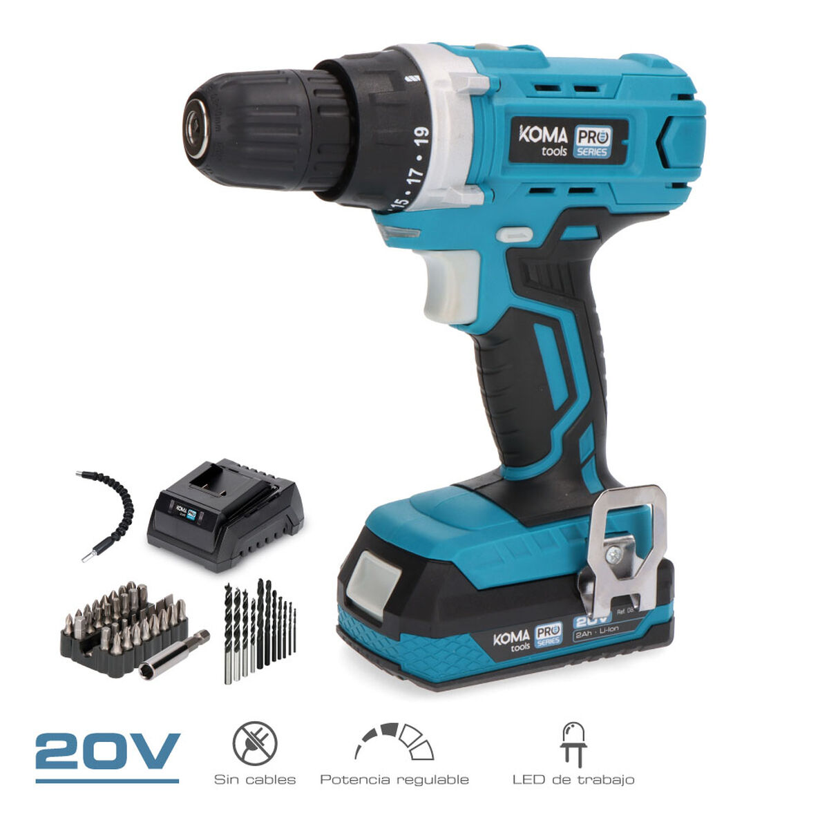 Borr- och tillbehörssats Koma Tools Pro Series Skruvmejsel 40 Delar - 2