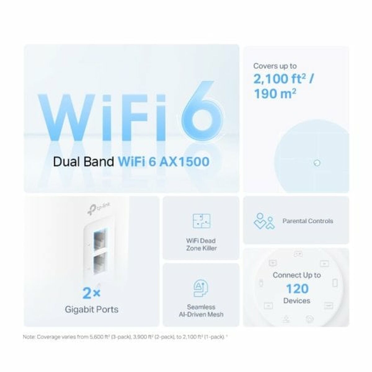 Repeater WiFi + Router + Anslutningspunkt OR: Signalförstärkare WiFi + Router + Anslutningspunkt TP-Link DECO X10(3-PACK) - 3