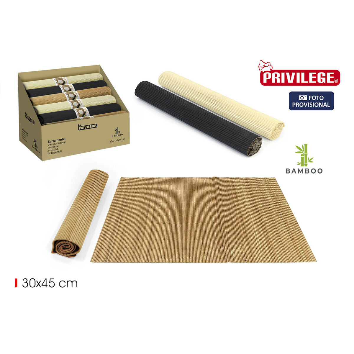 Bordsunderlägg Privilege Bambu 30 x 45 cm (24 antal) - 3