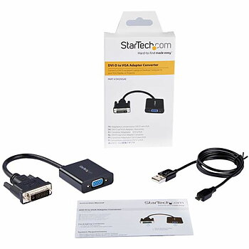 DVI-D till VGA Adapter Startech DVI2VGAE Svart