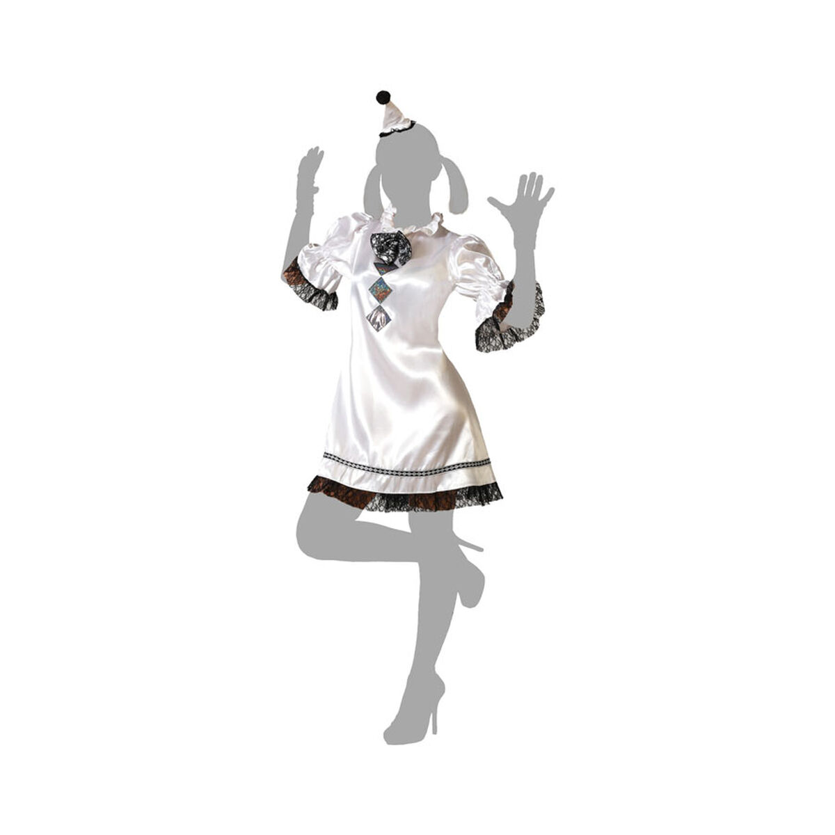 Maskeraddräkt vuxna Vit Clown - 5