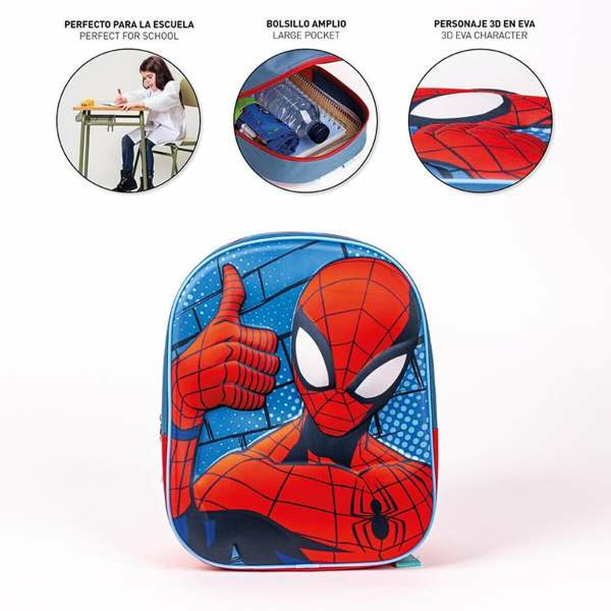 Barnryggsäck 3D Spider-Man Röd - 8