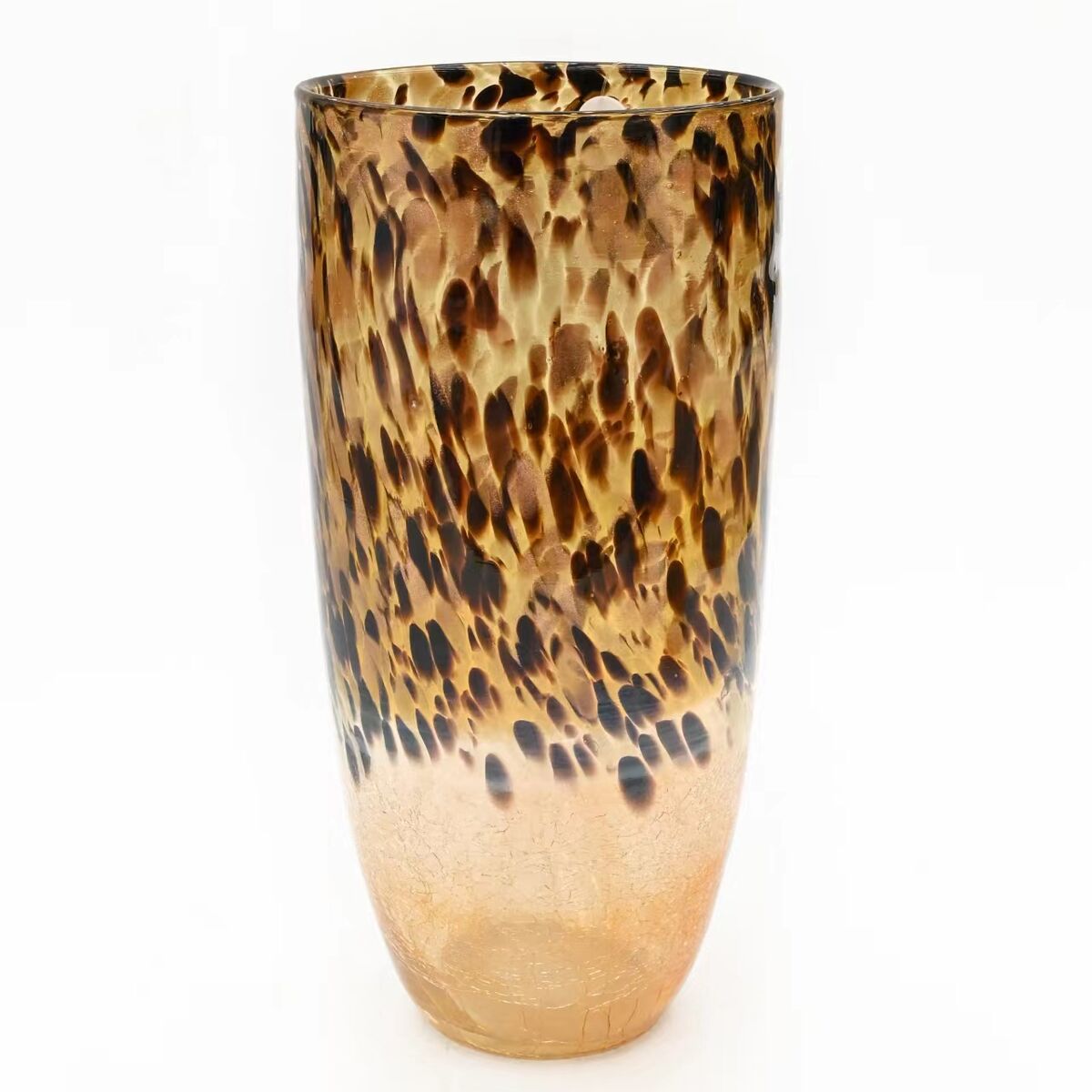 Vas Romimex Svart Gyllene Glas Leopard 18 x 37 x 18 cm