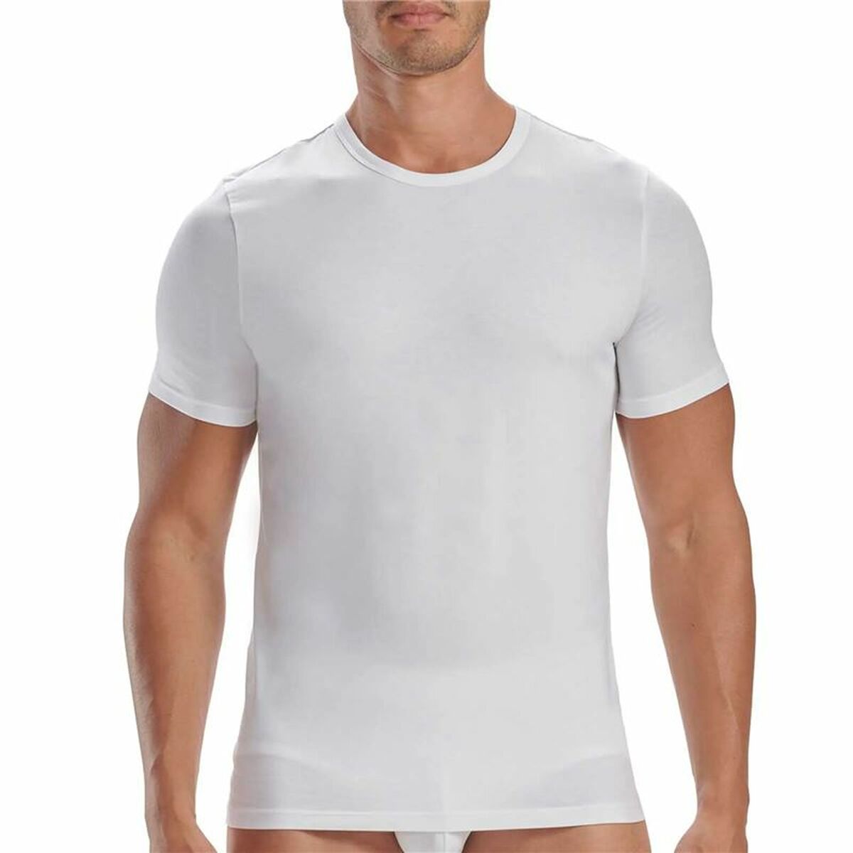 T-shirt med kortärm Herr Adidas Ss Tee Crew Active Core Cotton Vit 3 antal - 2