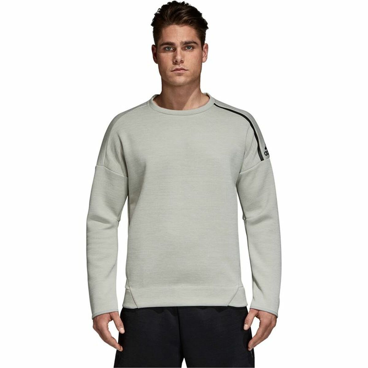 Tröja utan huva Herr Adidas Zne Crew Gr Ljusgrå - 9