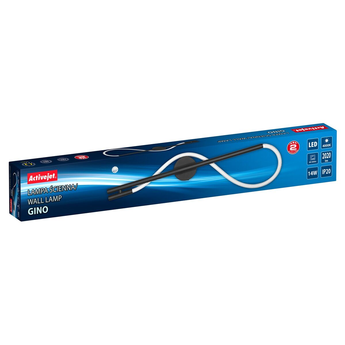 Vägglampa med LED Activejet AJE-GINO Svart 80 220-240 V 14 W (1 Delar)