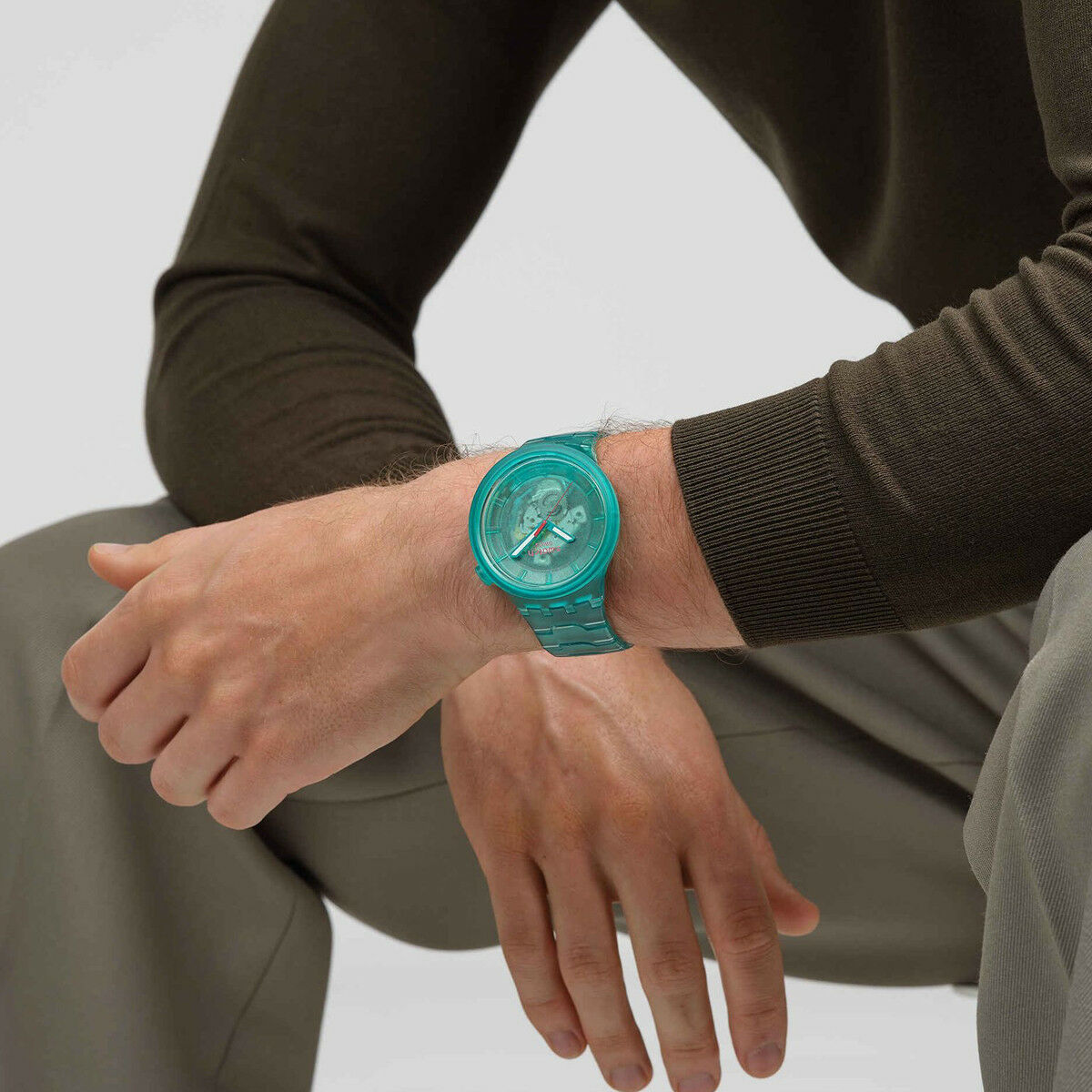 Herrklocka Swatch SB05L101 Grön (Ø 47 mm) - 4