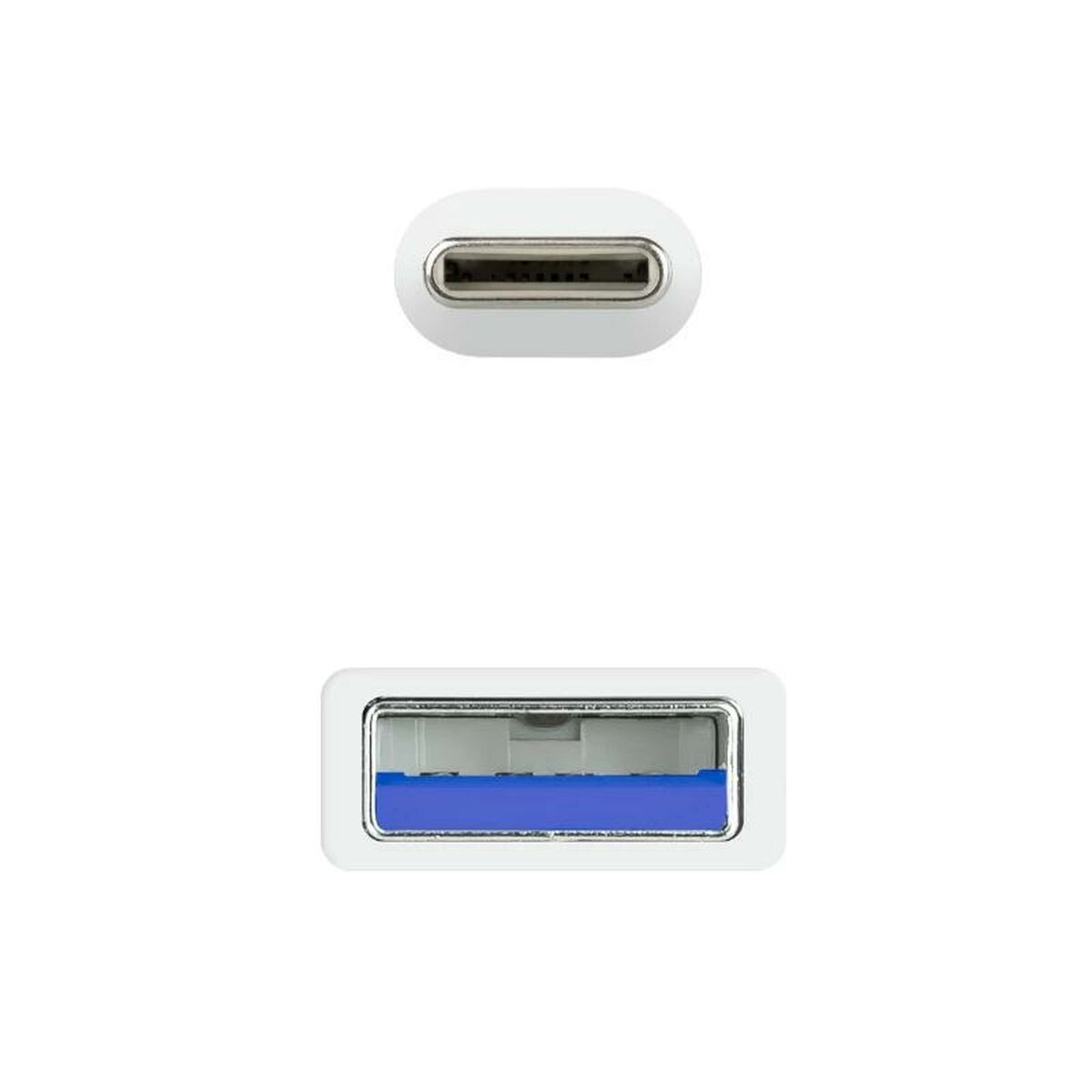 USB-C-kabel till USB NANOCABLE 10.01.4002-W Vit 2 m - 3