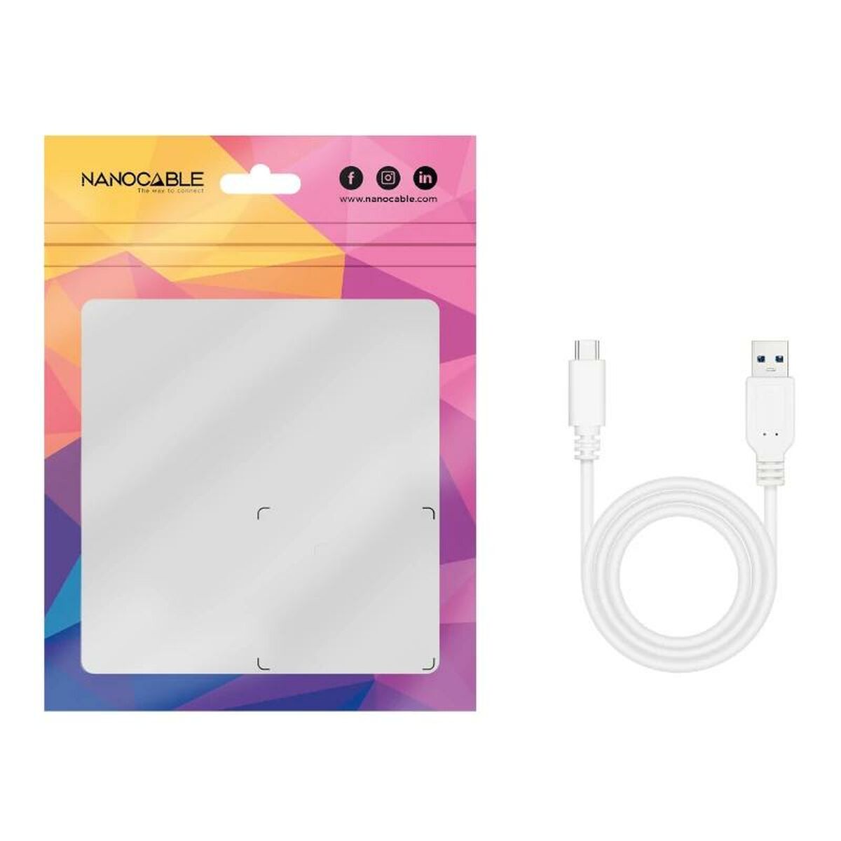 USB-C-kabel till USB NANOCABLE 10.01.4002-W Vit 2 m - 2
