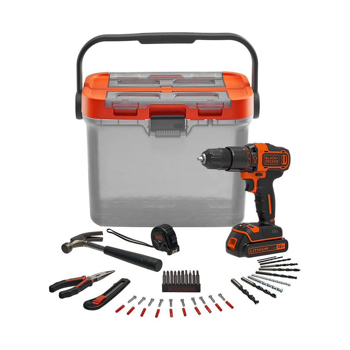 Borr- och tillbehörssats Black & Decker bcksb05-qw 18 V - 5