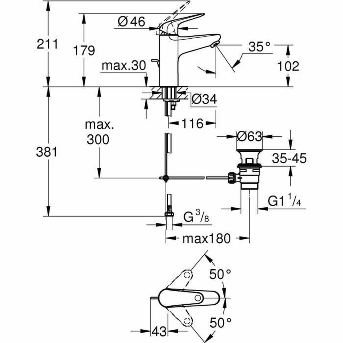 Blandare Grohe Metall - 3