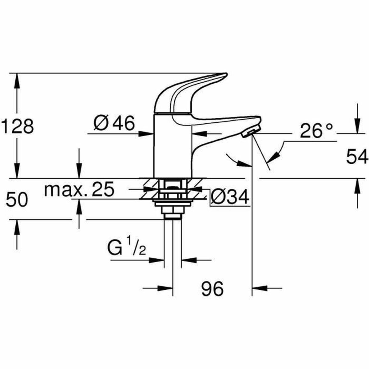 Blandare Grohe Metall Mässing - 3