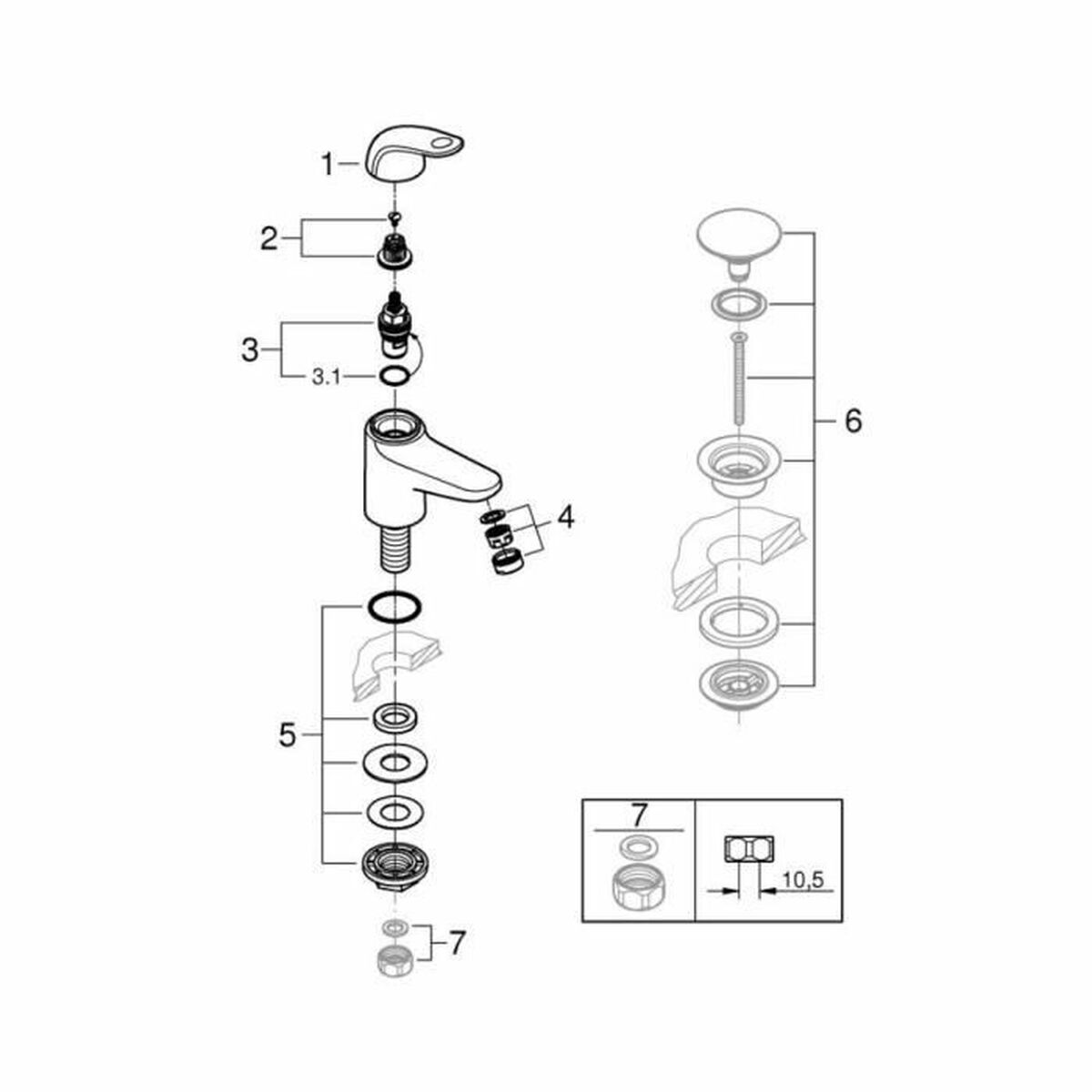 Blandare Grohe Metall Mässing - 4
