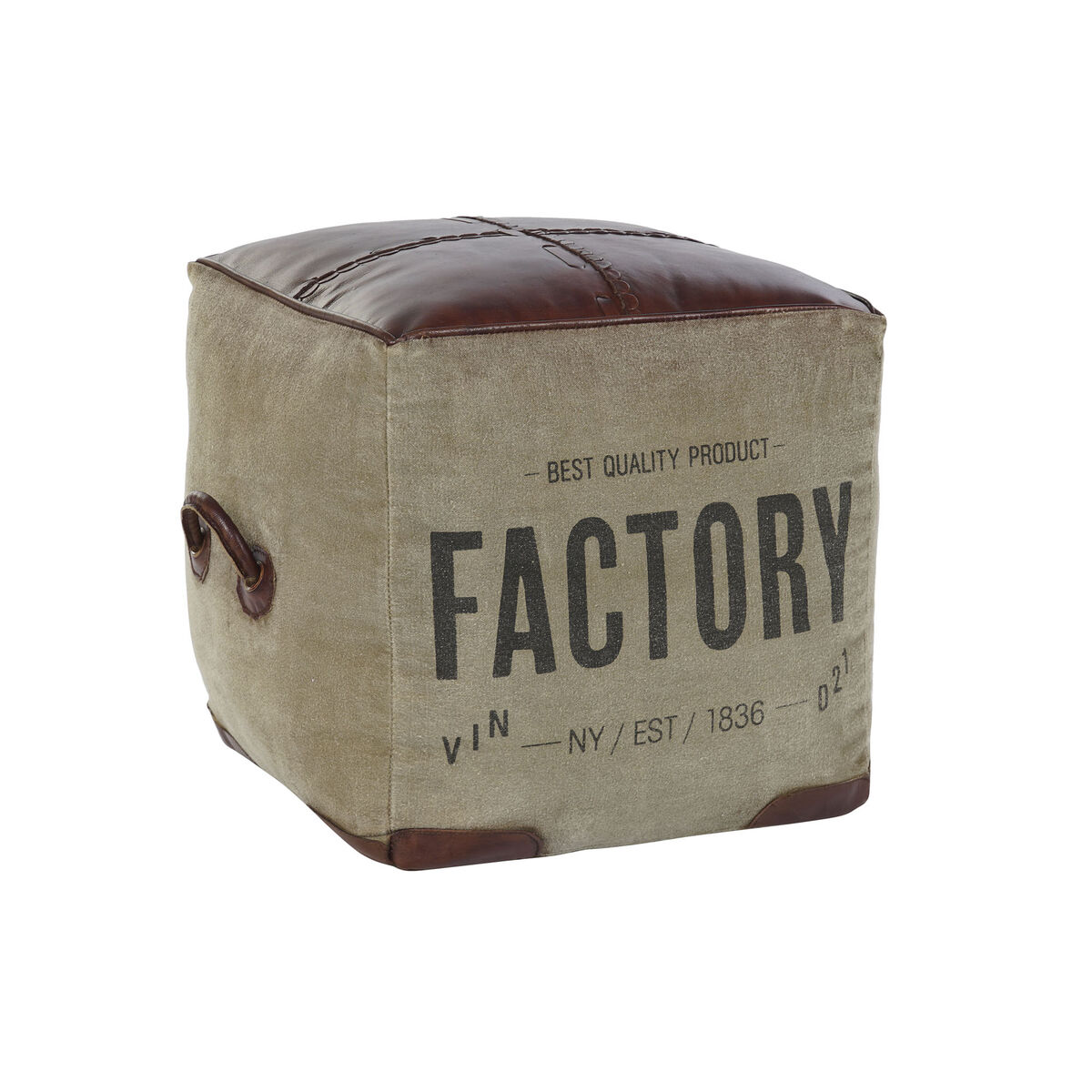 Fotpall DKD Home Decor 46 x 40 x 40 cm Beige Brun Vintage