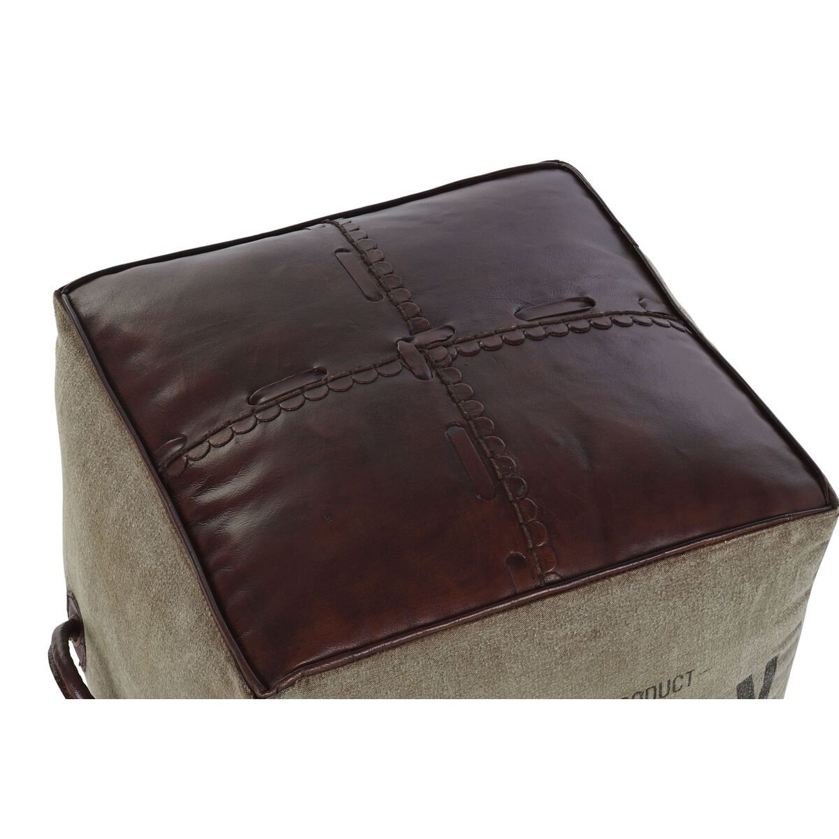 Fotpall DKD Home Decor 46 x 40 x 40 cm Beige Brun Vintage - 2
